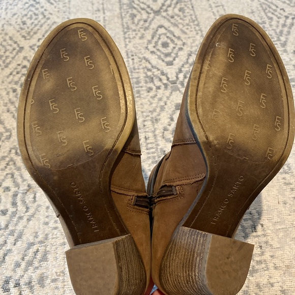 Franco Sarto leather brown ankle boots. Inside zipper. Used but comfortable. - Picture 6 of 7